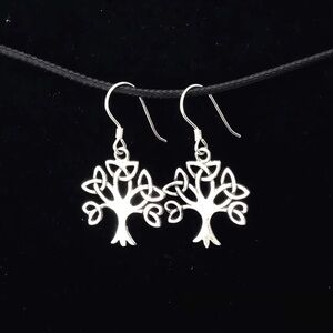 925 Sterling Silver Celtic Tree of Life Dangle Earrings